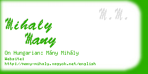 mihaly many business card
